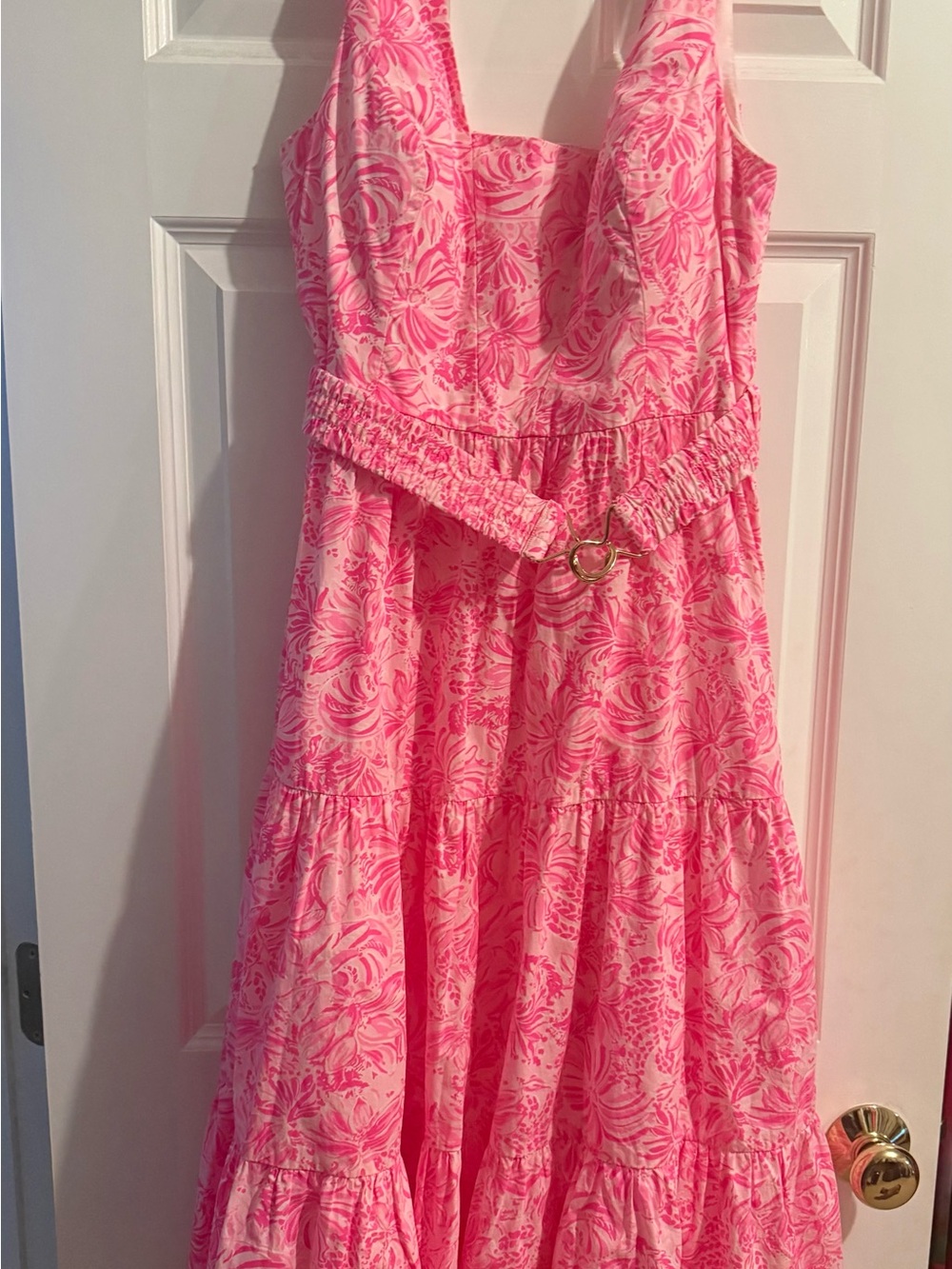Lilly Pulitzer Pink Floral Tiered Sundress